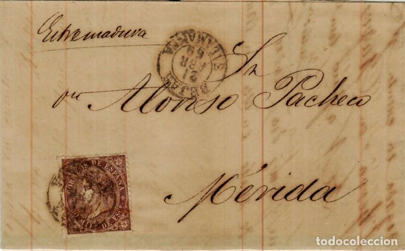 Sellos: FA4032. 1869, Carta de Bejar a Merida - Foto 1