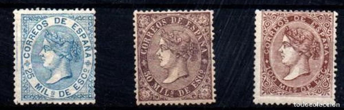 Sellos: Espa&ntilde;a n&ordm; 97/9. A&ntilde;o 1868 - Foto 1