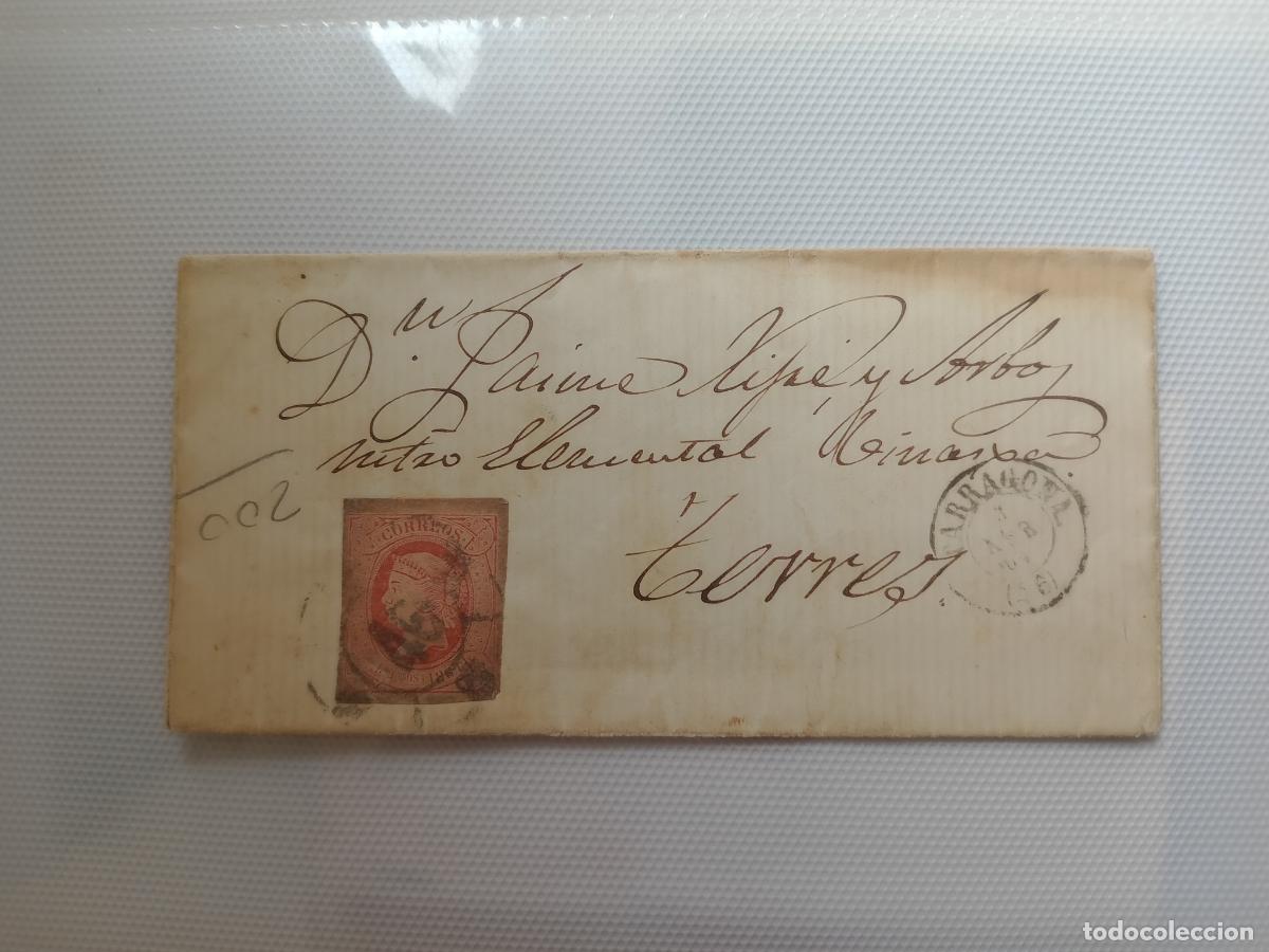 Sellos: Tarragona a Terrer. Carta circulada 1864 - Foto 1