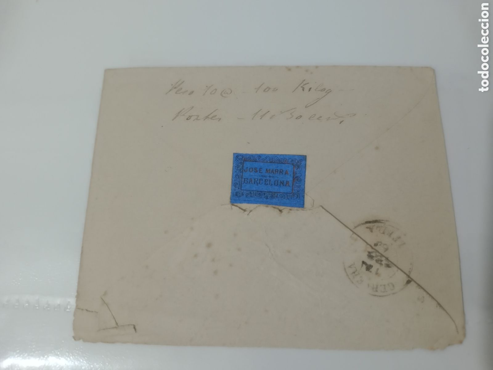 Sellos: Carta. Barcelona a Cervera - Foto 2