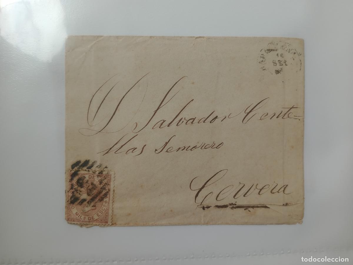 Sellos: Carta. Barcelona a Cervera - Foto 1