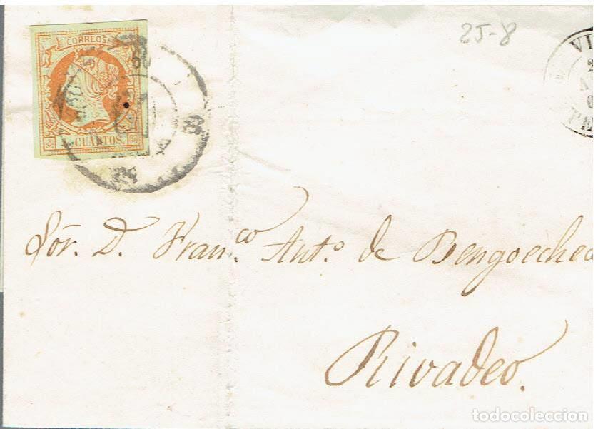 Sellos: FA8532. HISTORIA POSTAL. 1860. Vigo a Rivadeo - Foto 1