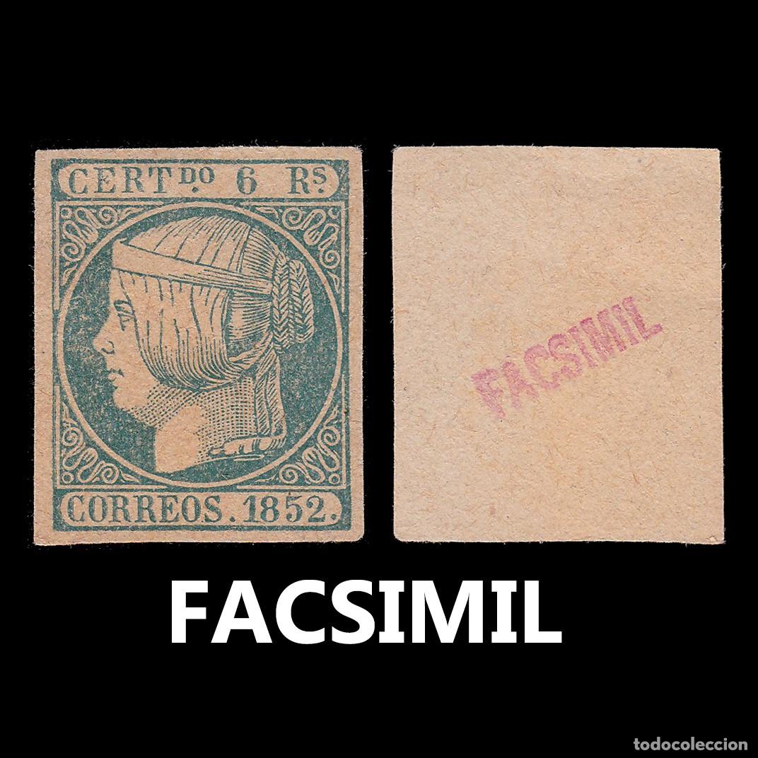 Sellos: ISABEL II 1852 6r. FACSIMIL. Edif. 16 - Foto 2