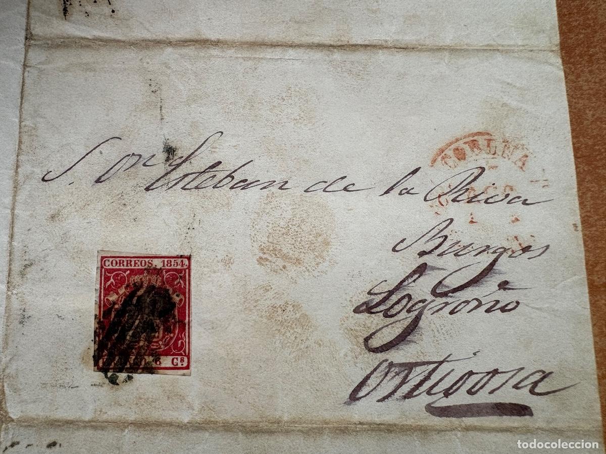 Sellos: Envuelta CORU&Ntilde;A 1854 a Logro&ntilde;o - Foto 1