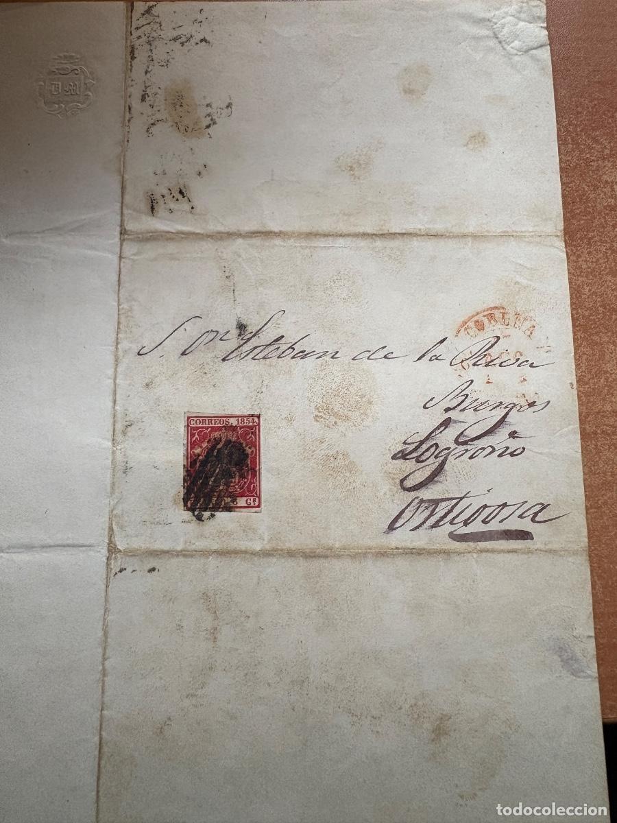 Sellos: Envuelta CORU&Ntilde;A 1854 a Logro&ntilde;o - Foto 2