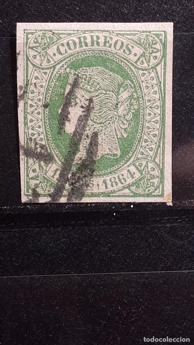Sellos: ESPA&Ntilde;A. A&Ntilde;O 1864. &deg;. EDIFIL 65 - Foto 1
