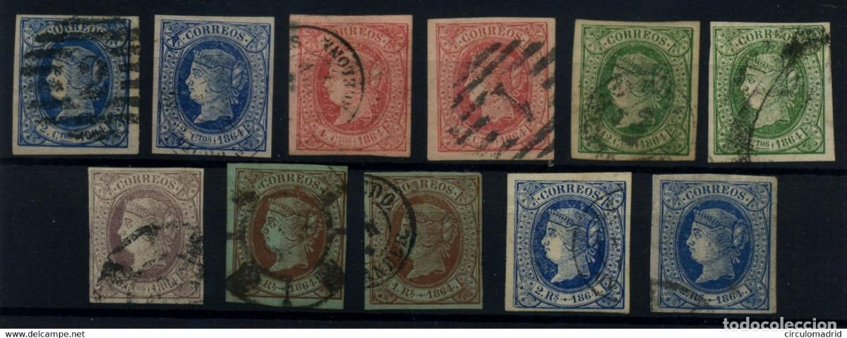 Sellos: Espa&ntilde;a n&ordm; 63/8. A&ntilde;o 1864 - Foto 1