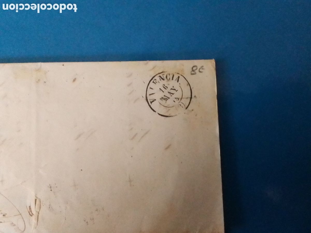 Sellos: Carta &rdquo;Barcelona-Valencia&rdquo; 1858 - Foto 3
