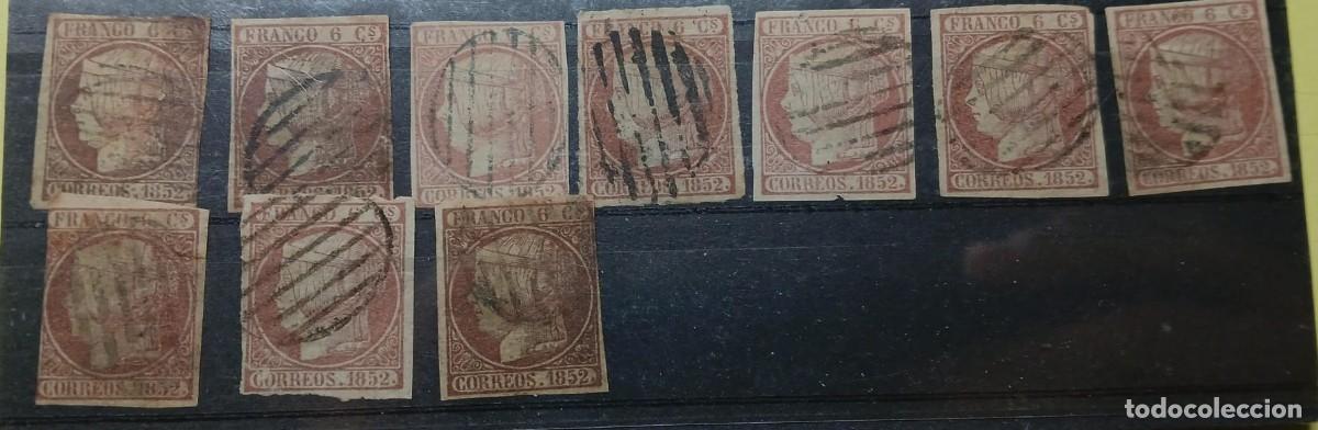 Sellos: lote de 10 sellos Espa&ntilde;a 1852 - Foto 1