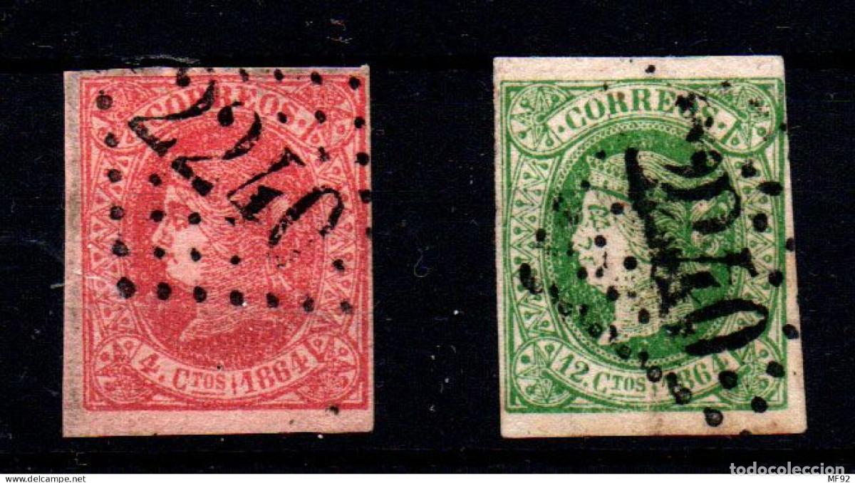 Sellos: Espa&ntilde;a n&ordm; 64/5. A&ntilde;o 1864 - Foto 1