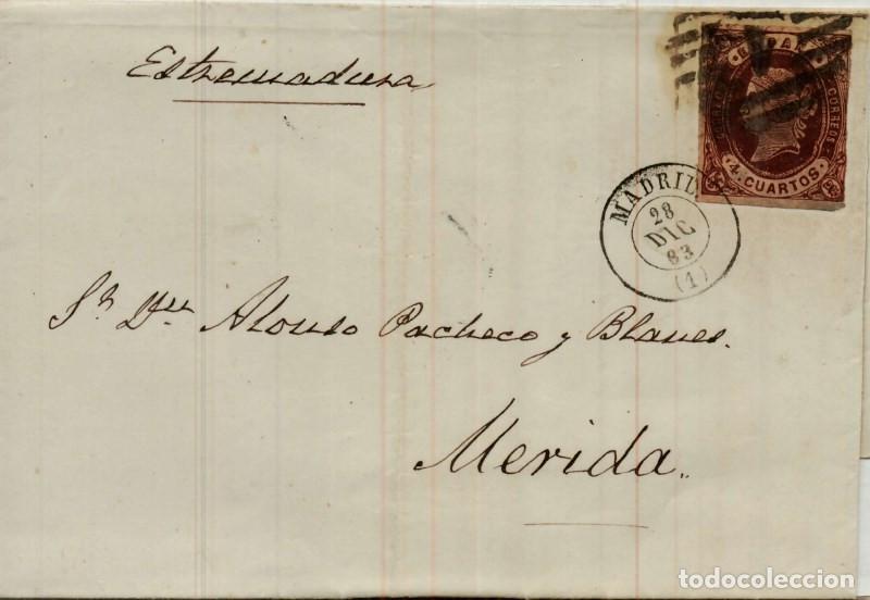 Sellos: FA4320. 1863, Carta de Madrid a Merida - Foto 1