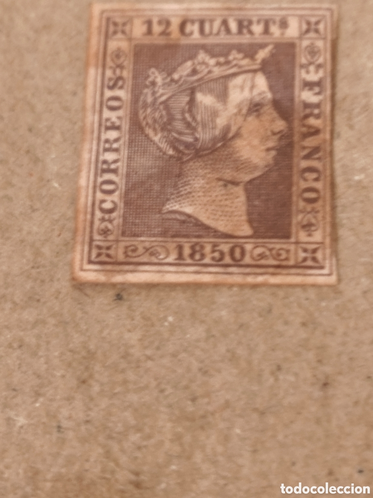 Sellos: Sello cl&aacute;sico de Espa&ntilde;a n 2 nuevo con goma** muy escaso,12 cuartos lila mancha de los a&ntilde;os ver