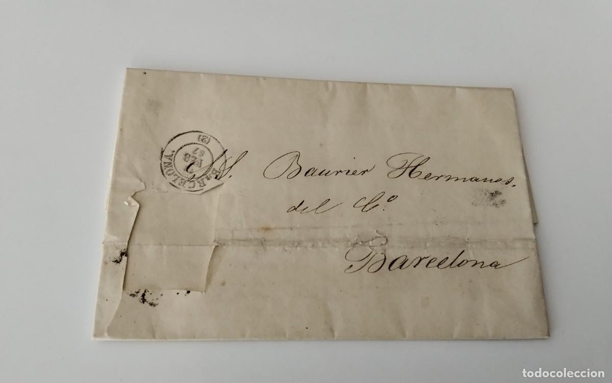Sellos: BARCELONA , ENVUELTA CIRCULADA A INTERIOR CIUDAD EN EL A&Ntilde;O 1867 , ESCRITA A MAQUINA , RARA