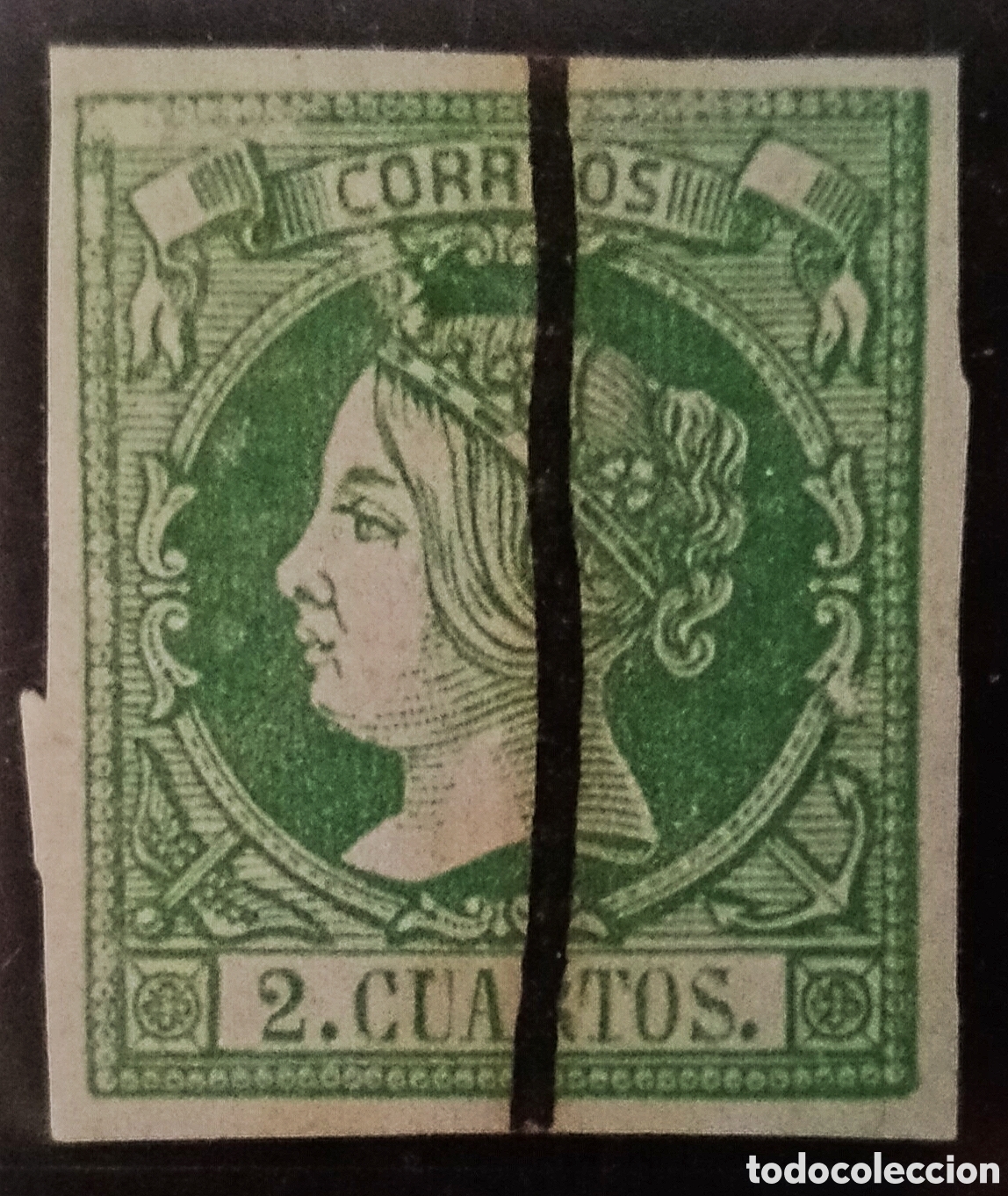 Sellos: ESPA&Ntilde;A (Cat. 51). 2 Ctos. FALLOS DE IMPRESI&Oacute;N. ANULADO A PLUMA. MAGN&Iacute;FICO