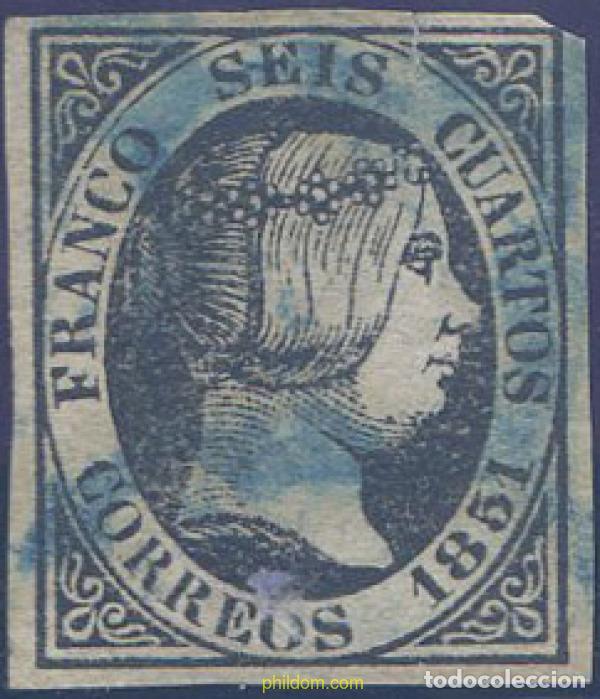 Sellos: 321621 USED ESPA&Ntilde;A 1851 ISABEL II