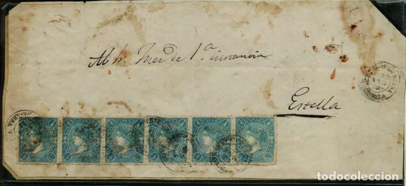 Sellos: FA2554. Emision 1-01-1865. Dentado. Plica de Puente la Reina a Estella