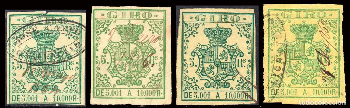 Briefmarken: Espa&ntilde;a - Fiscales - Giro - Alemany o 3+3a+3b+3c - 1861 - 5 reales