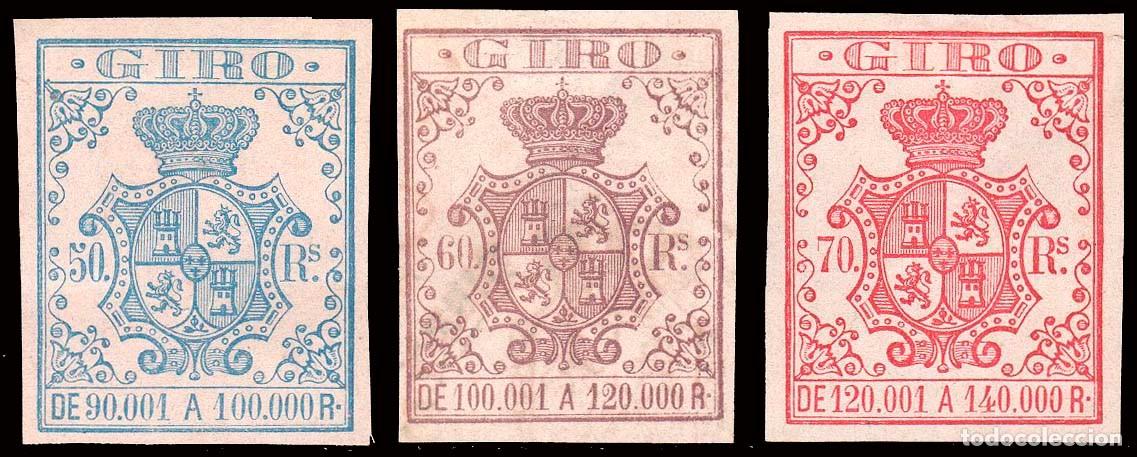 Sellos: Espa&ntilde;a - Fiscales - Giro - Alemany * 12+13+14 - 1861