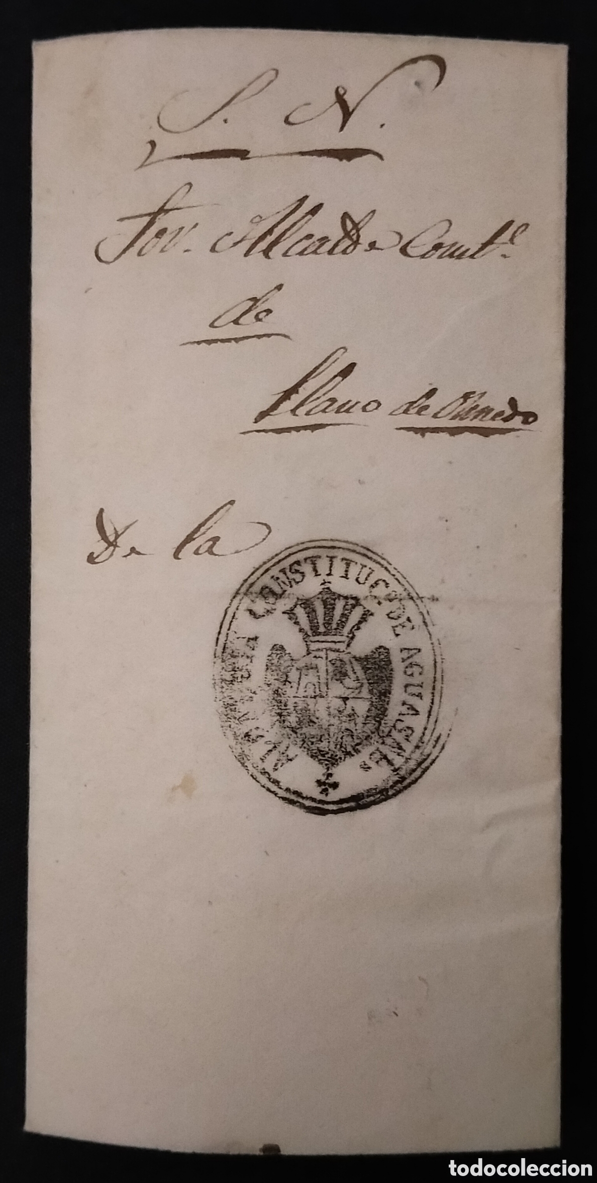 Sellos: ESPA&Ntilde;A. 1853. Carta del S. N. de AGUASAL (VALLADOLID) a OLMEDO. MARCA de FRANQUICIA. MUY RARA