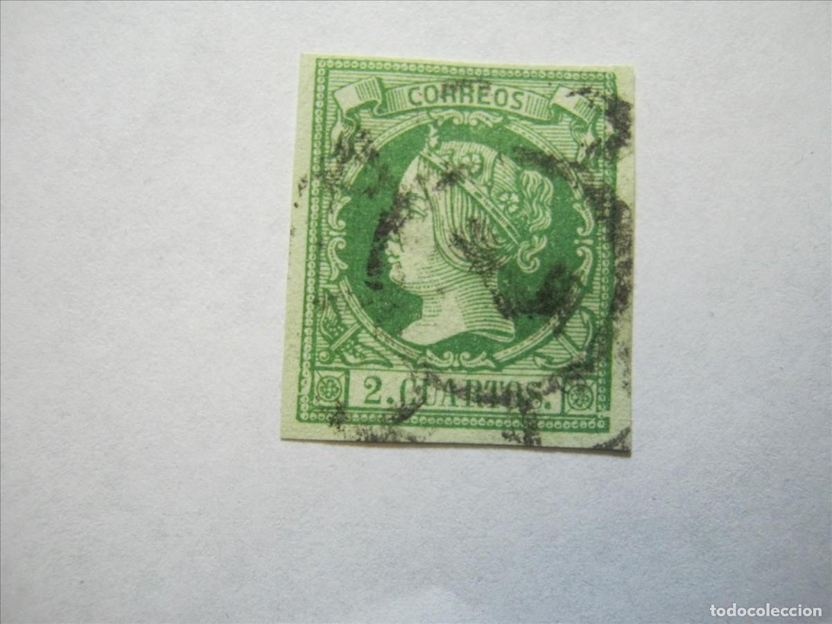 Sellos: ISABEL II EDIFIL 51 USADO PERFECTO MATASELLOS RUEDA CARRETA 7.