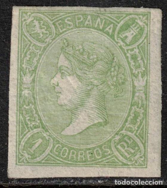 Sellos: ESPA&Ntilde;A ISABEL II * 72 - A&Ntilde;O 1865 - CERTIFICADO GRAUS - MH - LUJO