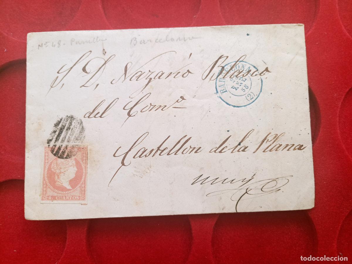 Francobolli: CARTA ENTERA BARCELONA A CASTELLON 1858