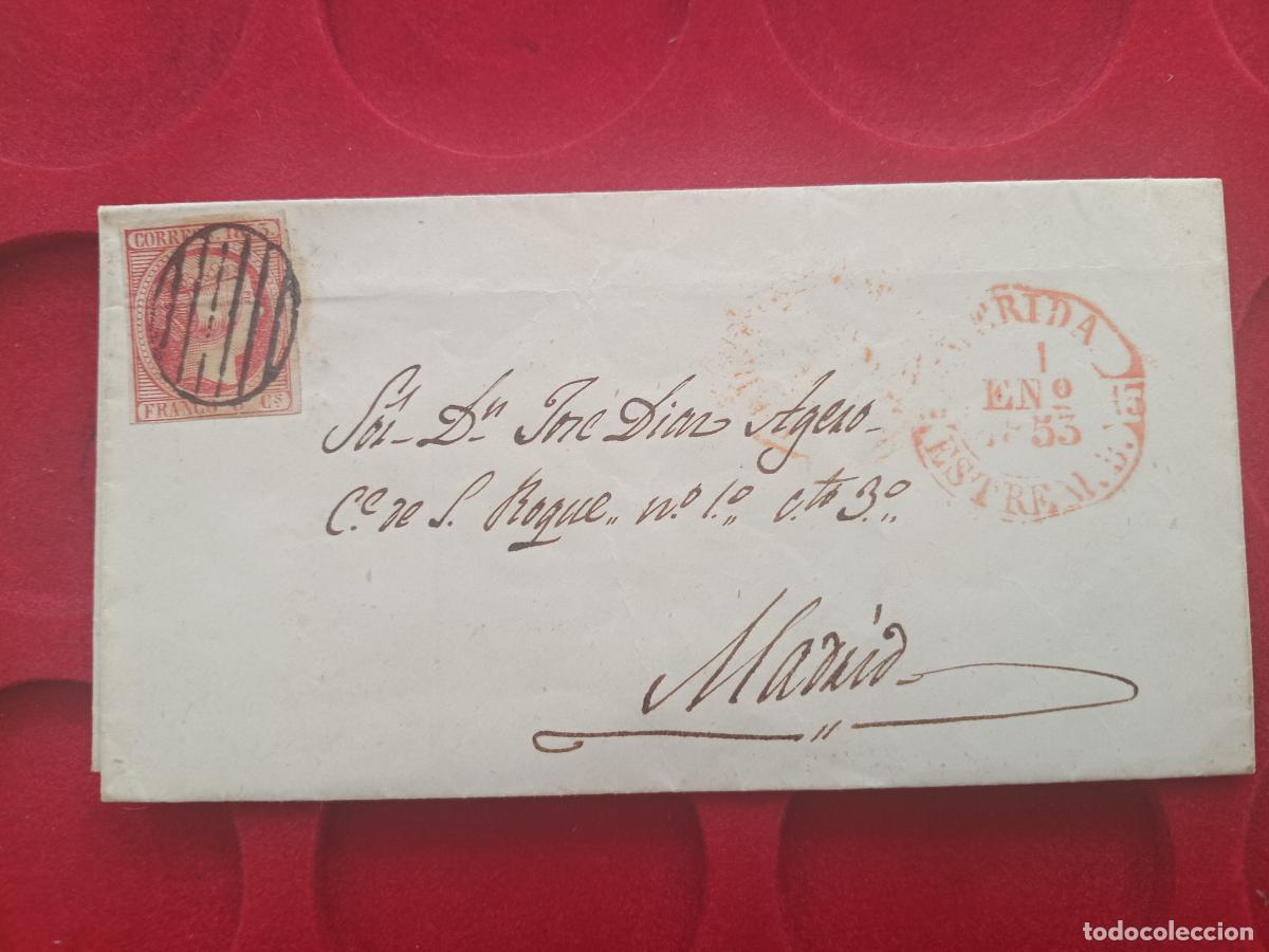 Sellos: ENVUELTA. MERIDA, EXTREMADURA. Jos&eacute; D&iacute;az Agero y Gonz&aacute;lez, Diputado a Cortes