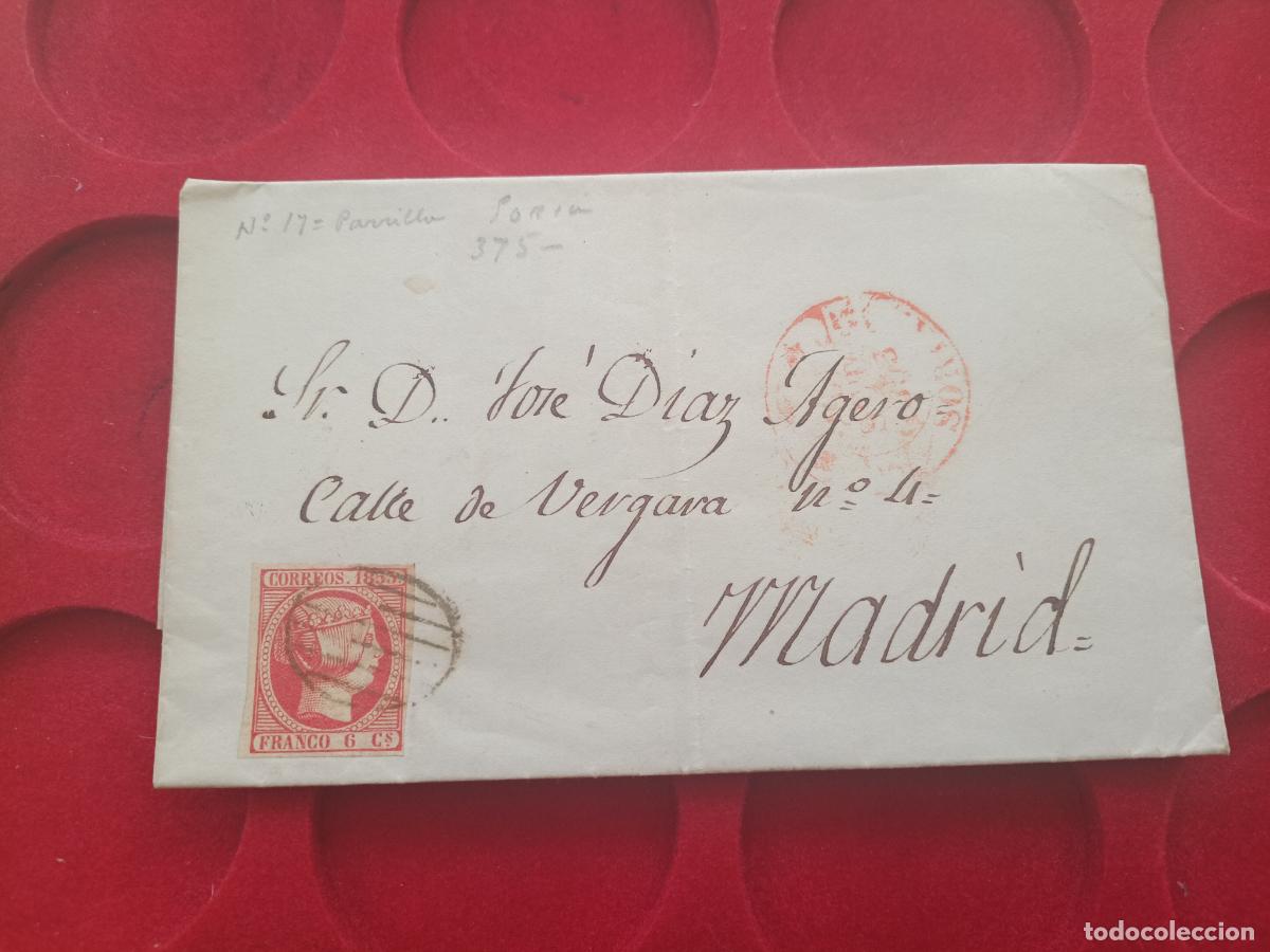 Sellos: ENVUELTA. SORIA A MADRID. Jos&eacute; D&iacute;az Agero y Gonz&aacute;lez, Diputado a Cortes