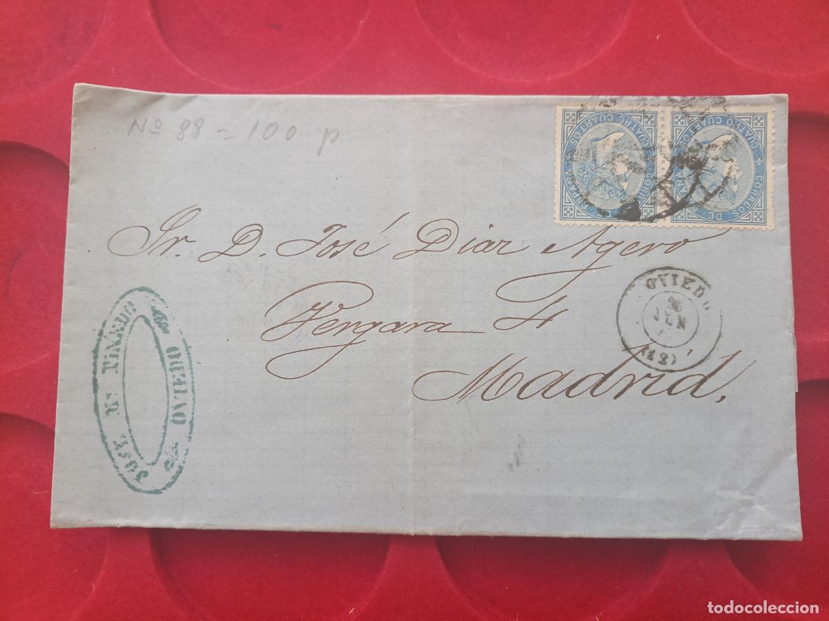 Sellos: ENVUELTA. OVIEDO MEMBRETE JOSE MA. PINEDO. Jos&eacute; D&iacute;az Agero y Gonz&aacute;lez, Diputado a Cortes