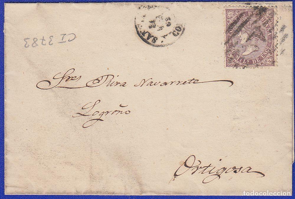 Sellos: EDIFIL N&ordm; 98-CARTA-PARRILLA DE SANTIAGO-