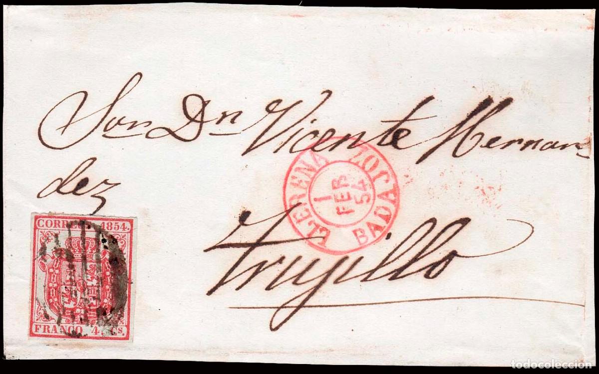 Sellos: Badajoz - Edi o 33 - Frontal Mat Parrilla + Fech. Tp. I rojo &rdquo;Llerena&rdquo; en frontal