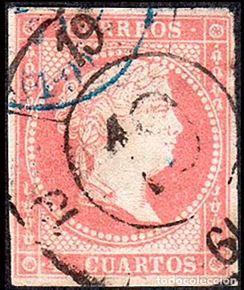 Sellos: Badajoz - Edi o 48 - 4 cuartos - Mat Rueda Carreta &rdquo;19 - Badajoz&rdquo; + Mat Fech. azul