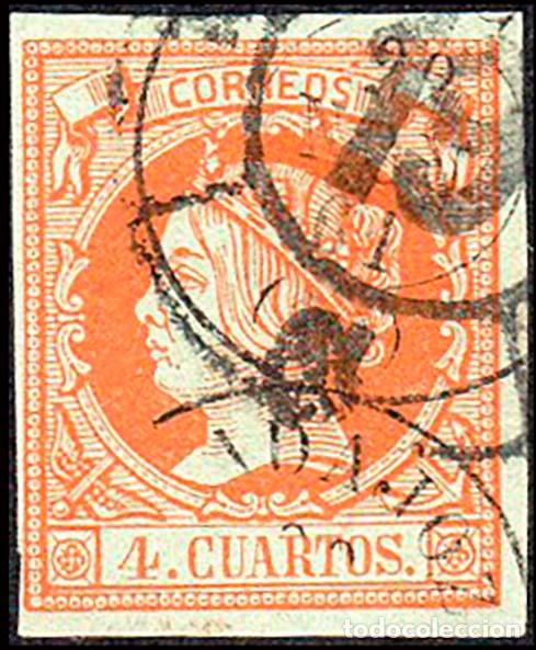 Sellos: Badajoz - Edi o 52 - 4 cuartos - Mat Rueda Carreta &rdquo;19 - Badajoz&rdquo; + Mat Fech. Tp. II &rdquo;Badajoz&rdquo;