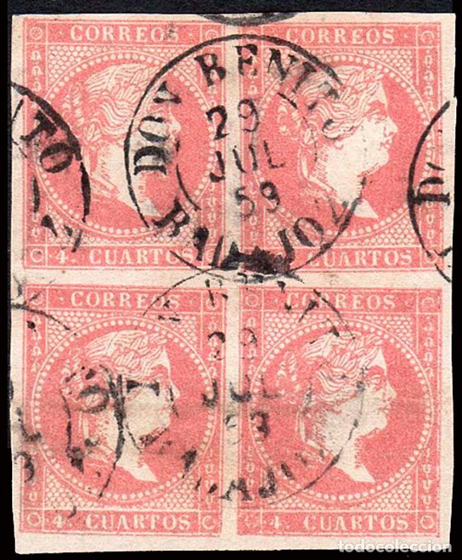 Sellos: Badajoz - Edi o 48 Bl. 4 - 4 cuartos - Mat Fech. Tp. I &rdquo;Don Benito&rdquo;