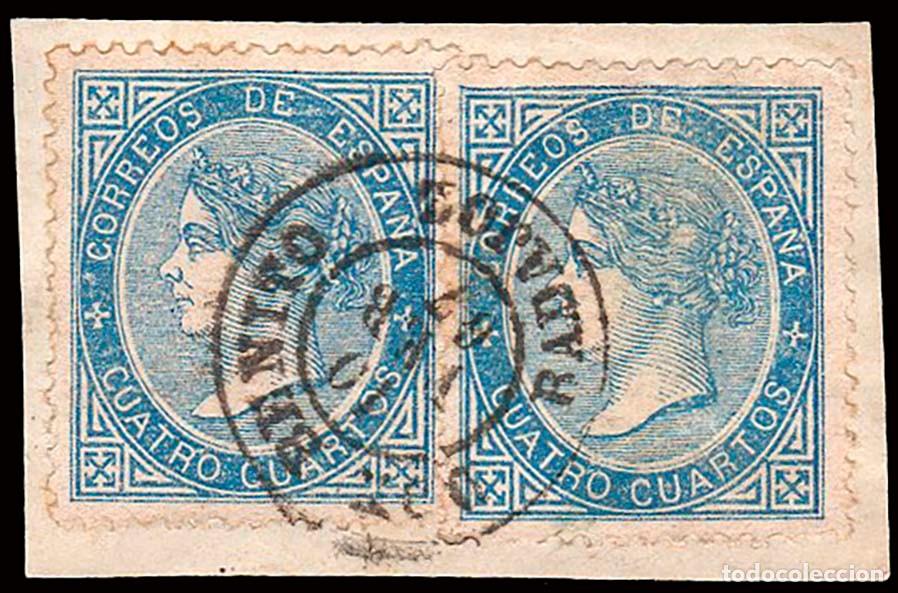 Sellos: Badajoz - Edi o 88(2) - 4 cuartos - Fragmento Mat Fech. Tp. II &rdquo;Don Benito&rdquo;