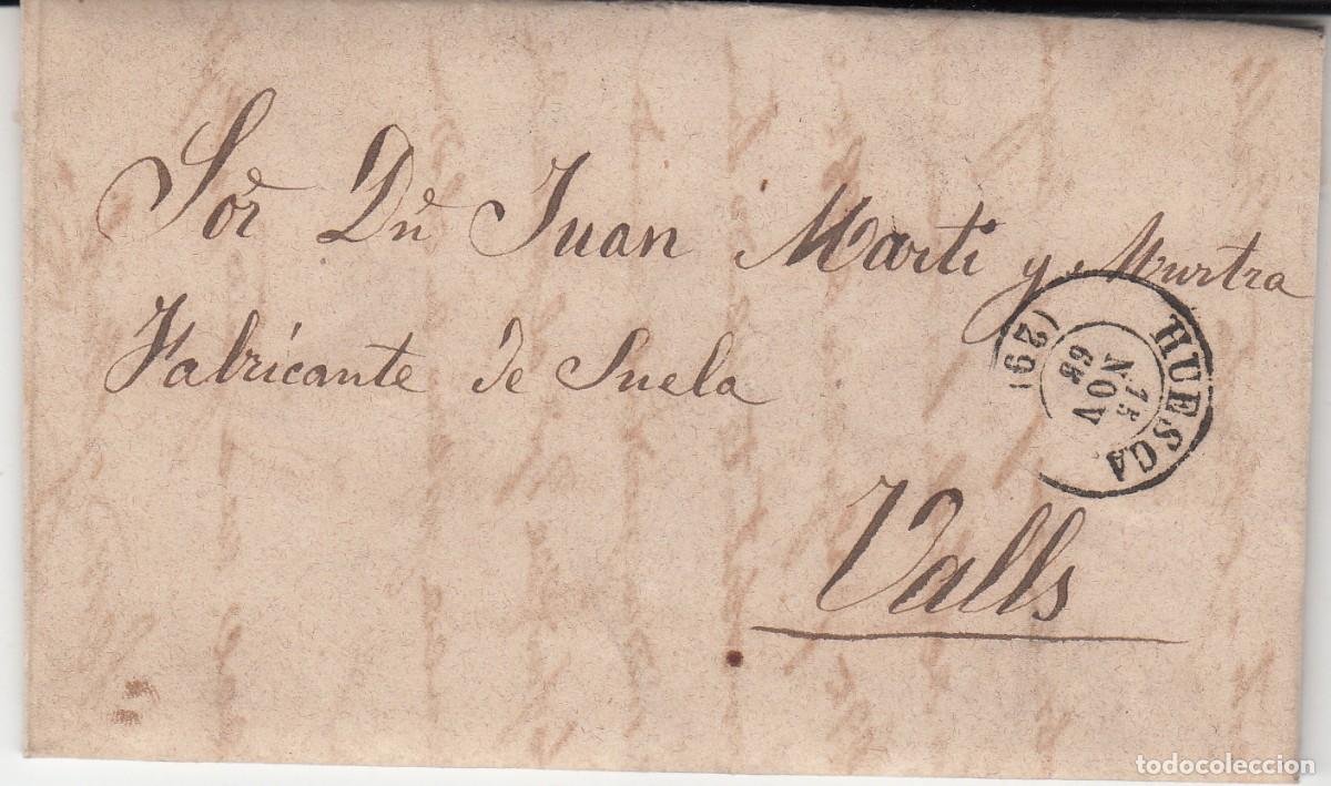 Sellos: 1865 - CARTA DE DOMINGO E IGNACIO PUEYO EN HUESCA DESTINO VALLS