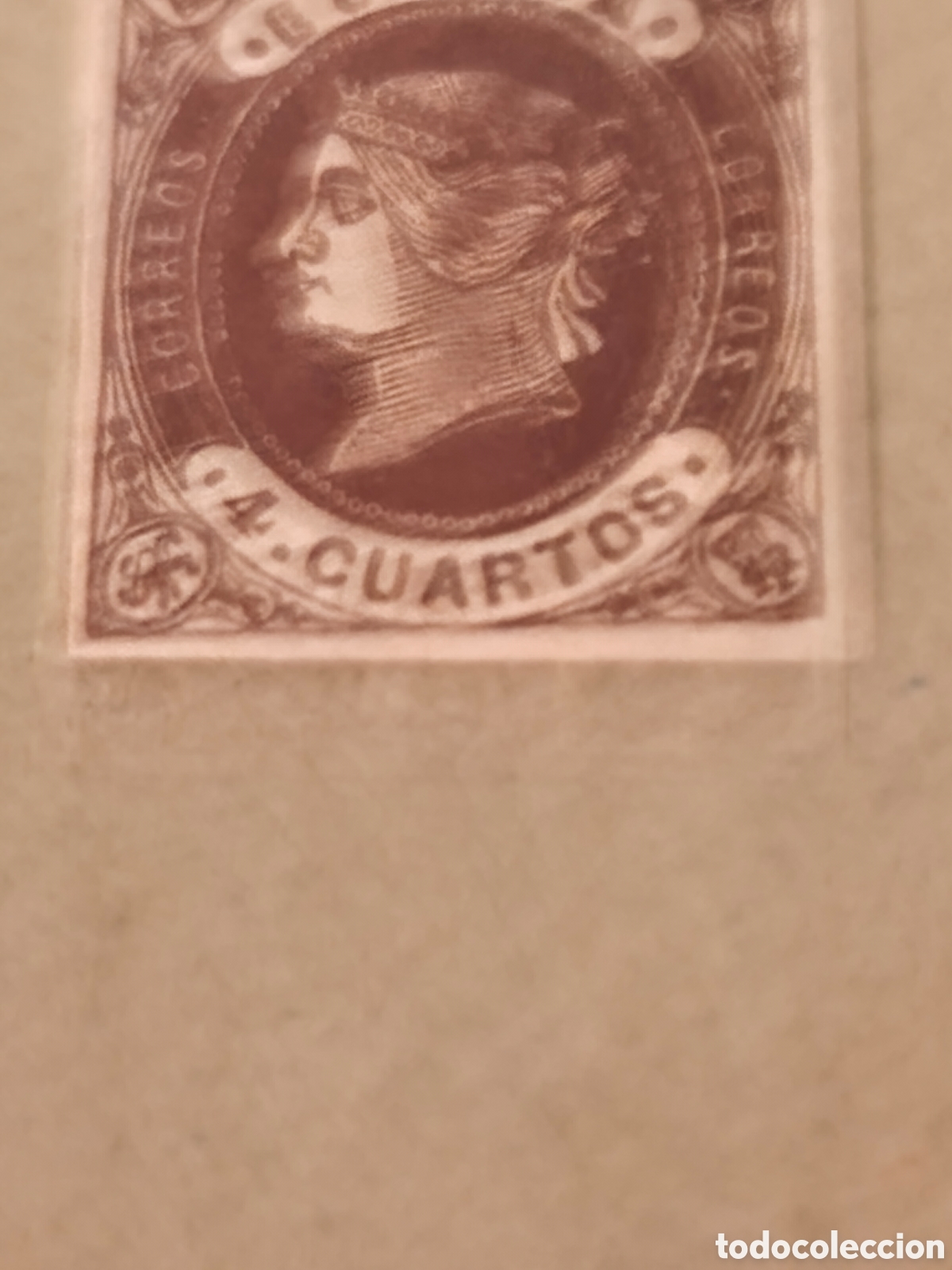 Sellos: Sello cl&aacute;sico de Espa&ntilde;a n 54 nuevo con goma** 4 cuartos casta&ntilde;o ver