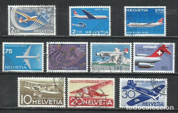 Sellos: 8234-LOTE SELLOS AVIONES AEREOS SUIZA HELVETIA 25,00&euro; YVERT FOTO REAL.
