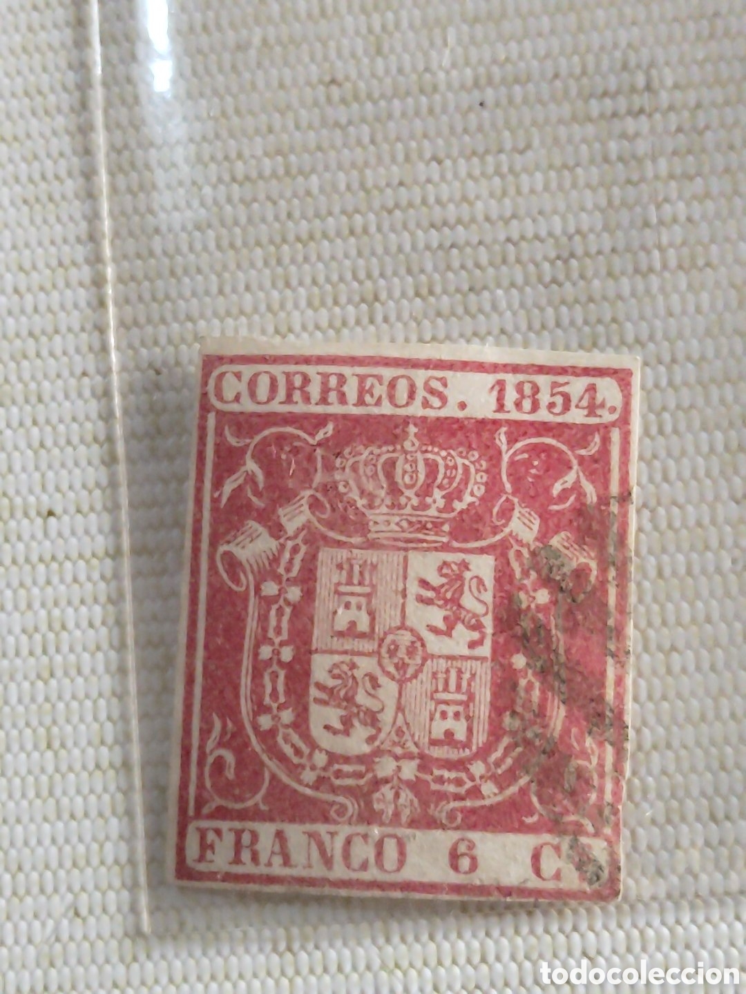 Sellos: Edifil 24. Correos 1854. Leve matasellos.