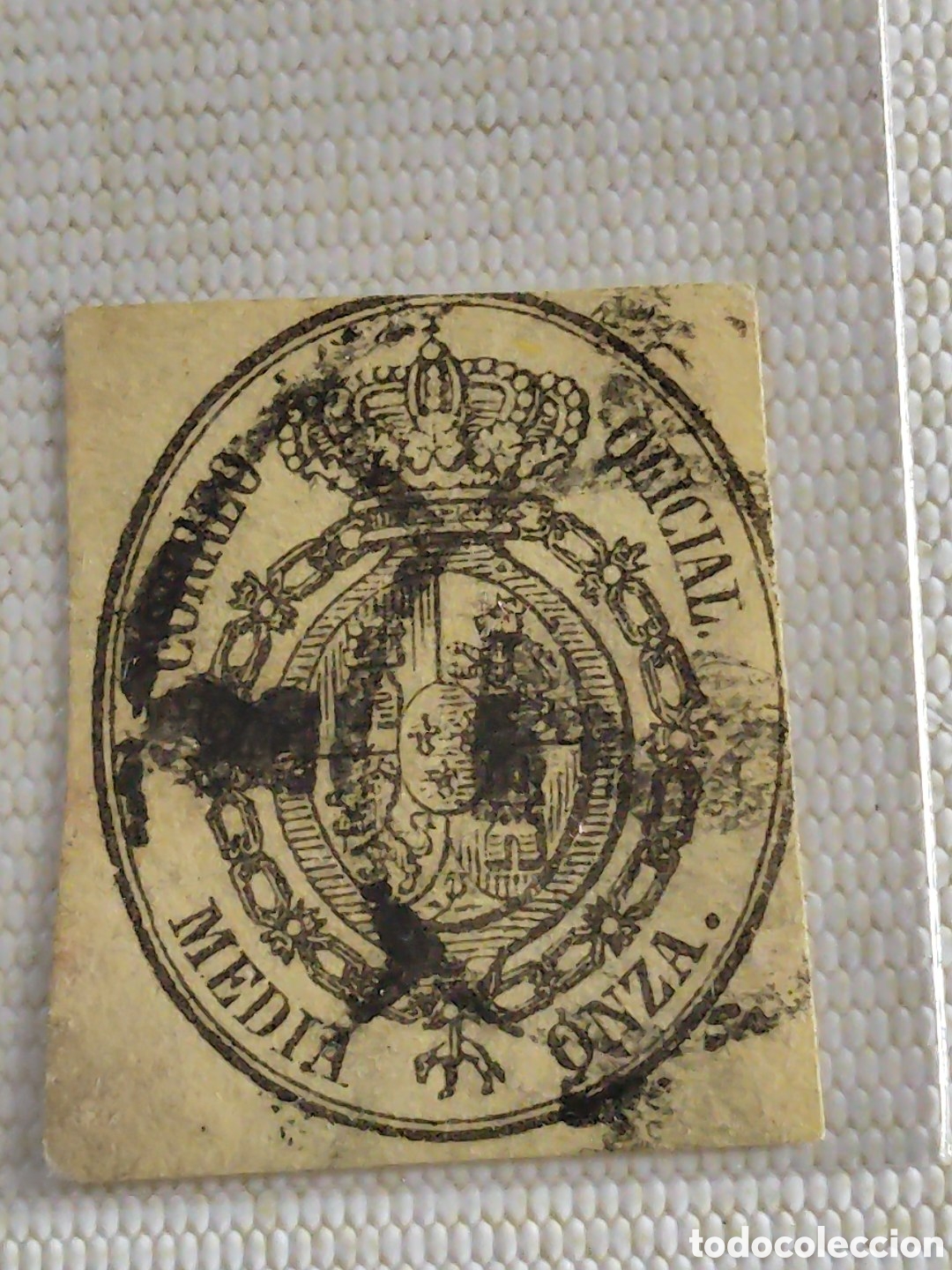 Sellos: Edifil 35. 1855 Escudo de Espa&ntilde;a.