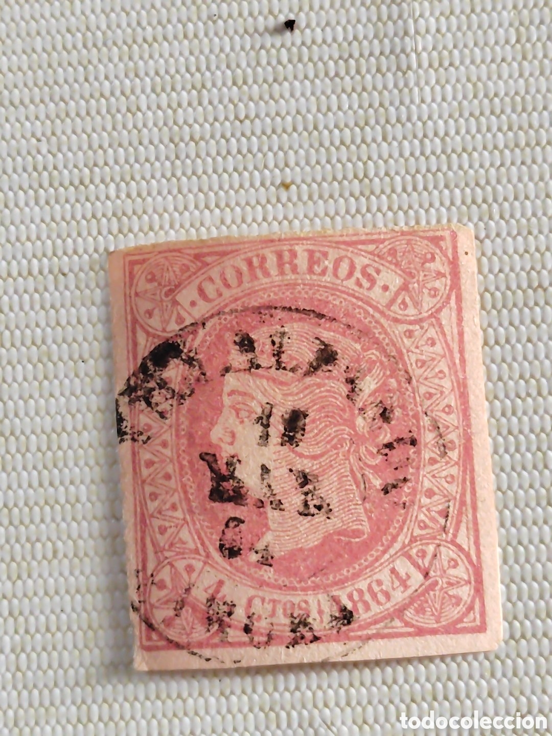 Sellos: Edifil 64. 1864 4 cu. Fechador: Villalpando. Zamora