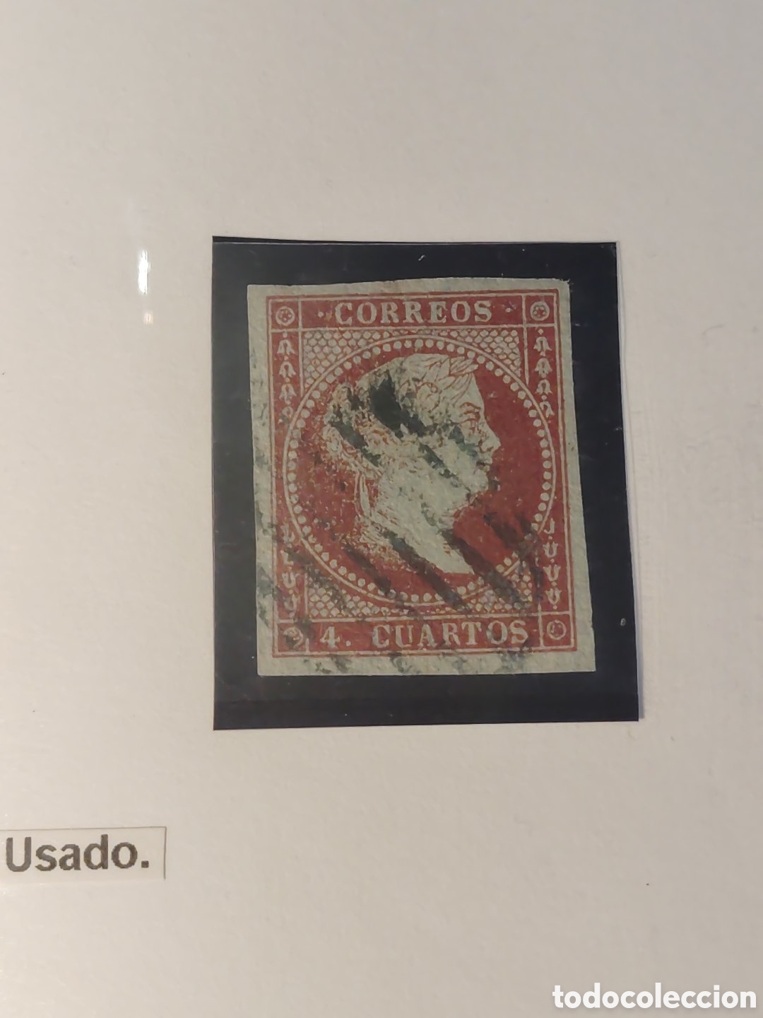 Sellos: Edifil 40. Isabel II. 1855. Usado. 4 cuartos - Foto 1