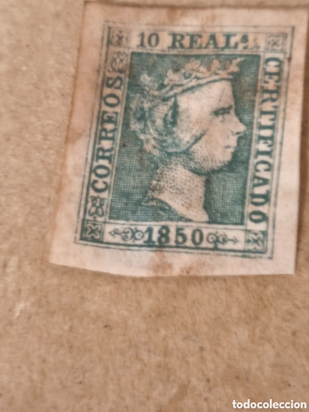 Sellos: Sello cl&aacute;sico de Espa&ntilde;a n 5 nuevo con goma** muy escaso manchitas del tiempo,10 reales verde,ver