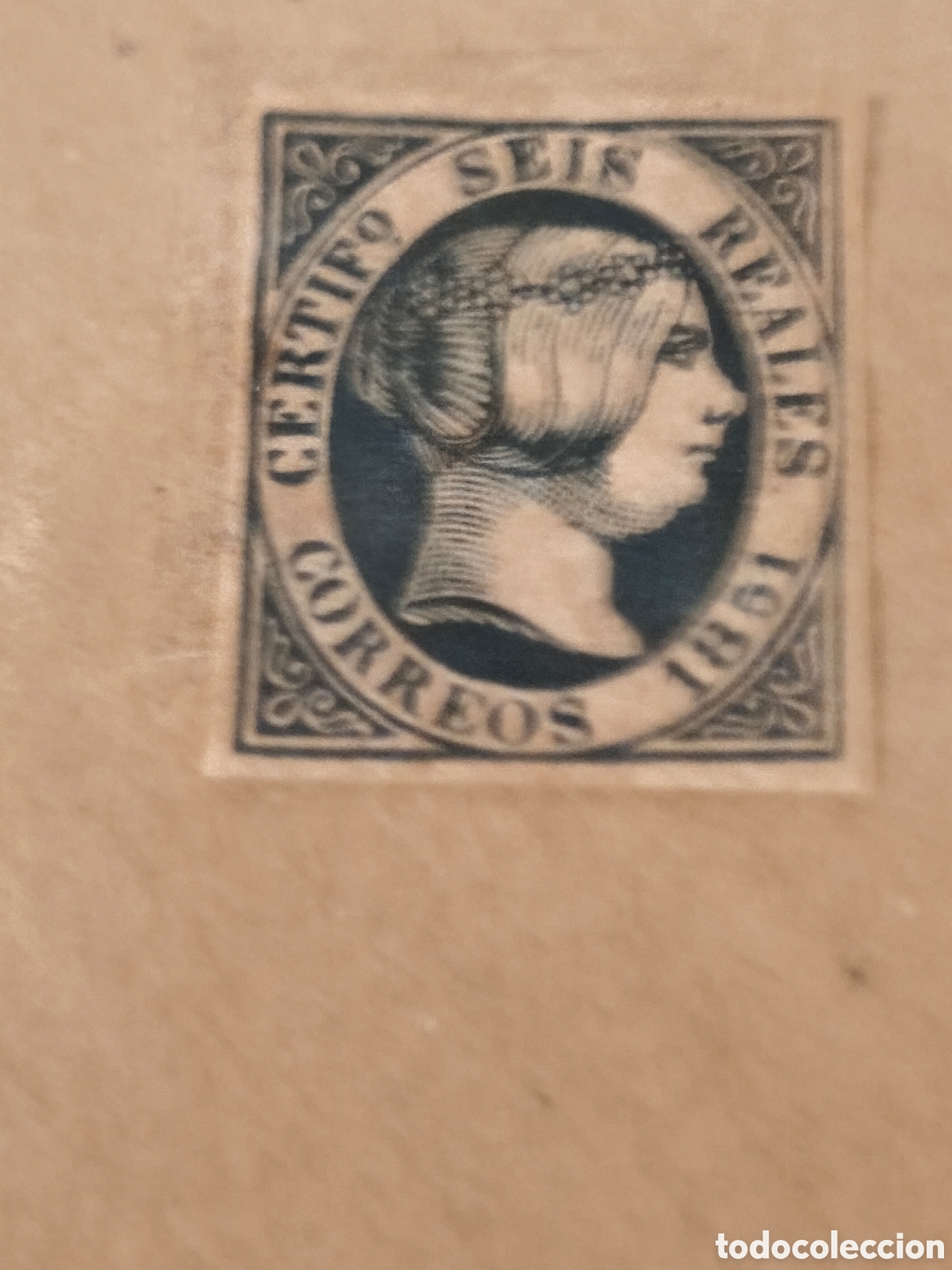 Timbres: Sello cl&aacute;sico de Espa&ntilde;a n 10 muy escaso 6 reales azul nuevo con goma** ver