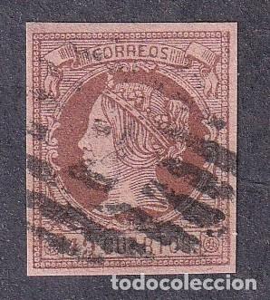 Sellos: edifil 54F 1860 - Isabel II- 19 cuartos - Magnifico falso de Sperati con marca al dorso