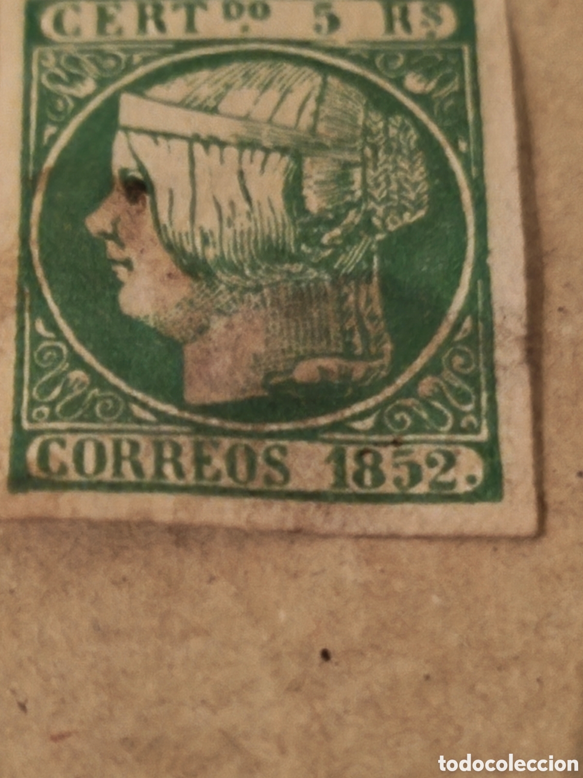 Sellos: Sello cl&aacute;sico de Espa&ntilde;a n 15 nuevo con goma** 5 reales verde ver im&aacute;genes