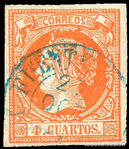 Sellos: Badajoz - Edi o 52 - 4 cuartos - Mat Fech. Tp. I azul &rdquo;Fuente del M.&rdquo;