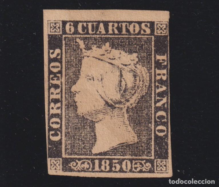 Sellos: ESPA&Ntilde;A - ISABEL II * 1A - A&Ntilde;O 1850 - CERTIFICADO CEM - LUJO
