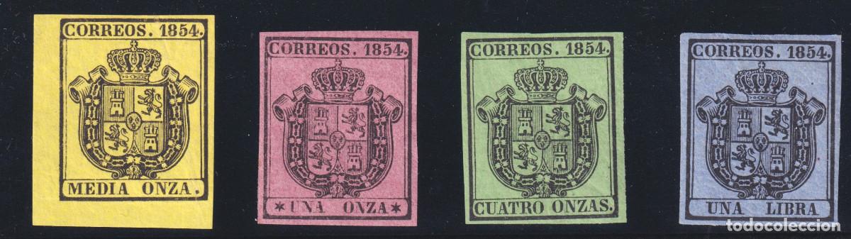 Sellos: ESCUDO DE ESPA&Ntilde;A * 28/31 - A&Ntilde;O 1854 - LUJO - MH