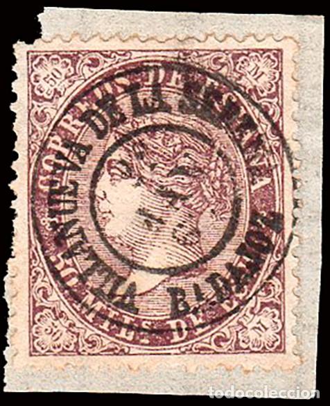 Sellos: Badajoz - Edi o 98 - 50 mil&eacute;simas - Fragmento Mat Fech. Tp. II &rdquo;Villanueva de la Serena&rdquo;